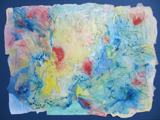 Watercolour, acrylic, ink, spray paint, tissue, paper, art, picture, painting